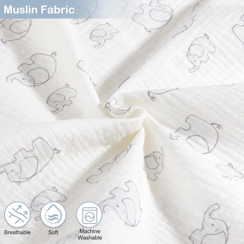Basumee Muslin Changing Pad Cover Waterproof 2 Pack Baby Changing Table Covers for Boys and Girls Soft Breathable Nursery Diaper Change Table Cover Pad Fits 32"x16", Blue - Image 3